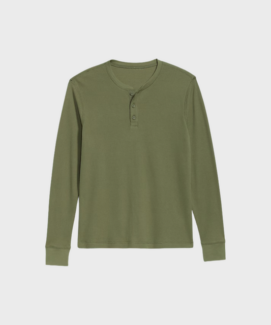 HENLEY WAFFLE KNIT