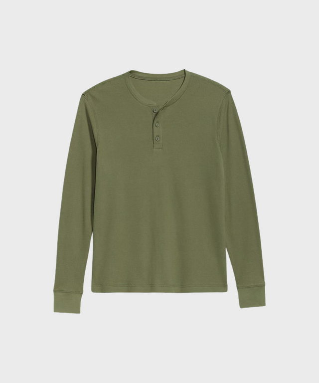 HENLEY WAFFLE KNIT