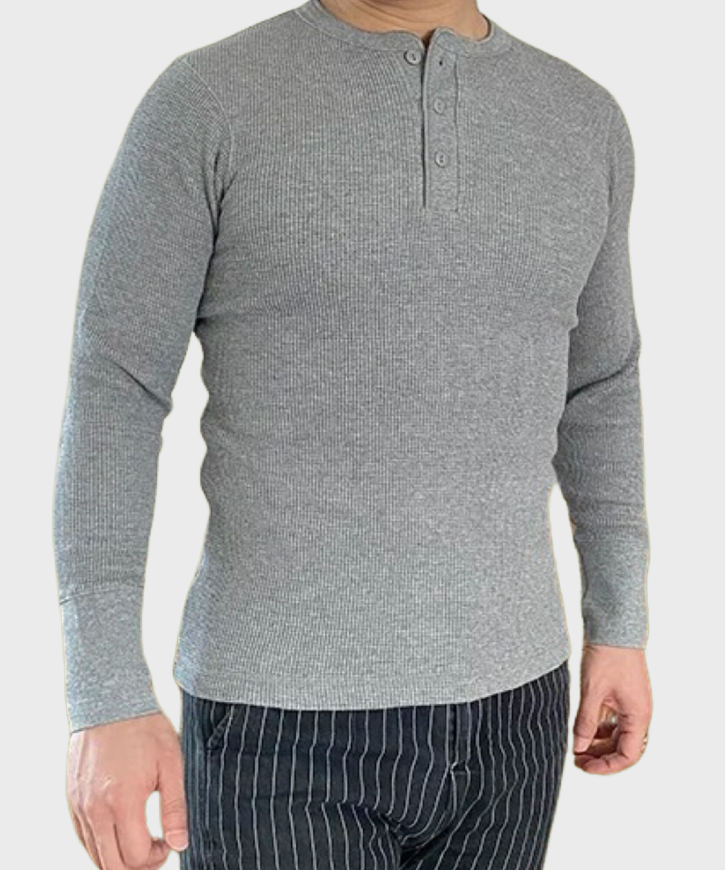 HENLEY WAFFLE KNIT